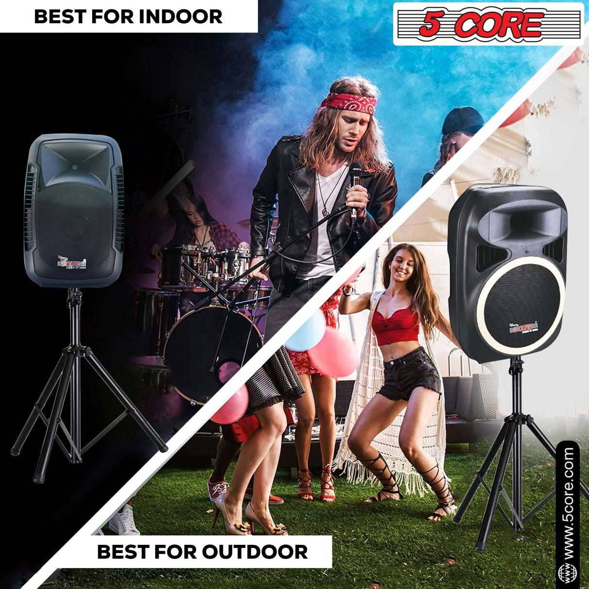 5 Core Speaker Stand Tripod Heavy Duty Adjustable 60" Universal Mount for PA DJ Studio