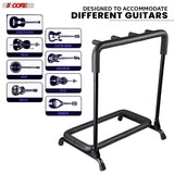 5 Core Multi Guitar Rack Stand Floor 3 Slot Adjustable Flying V Guitars Holder