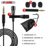5Core Lavalier Microphone Clip On Professional Grade 3.5mm Lapel Mic Omnidirectional Lav Mic
