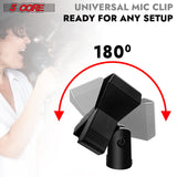 5 Core Microphone Clip Holder 2 Pieces with Screw Adapters 5/8 to 3/8 Inch