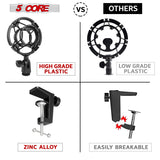 5Core Microphone Stand Suspension Desk Scissor Boom Arm 16" Shock Mount Pop Filter