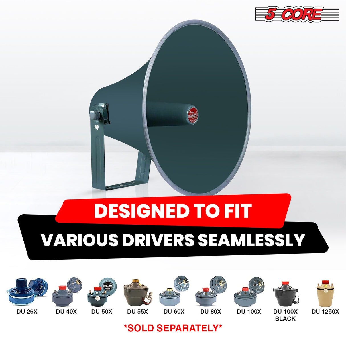 5 Core PA Speaker Paging Horn Throat All Weather Use Support Wide Range of Compression Drivers