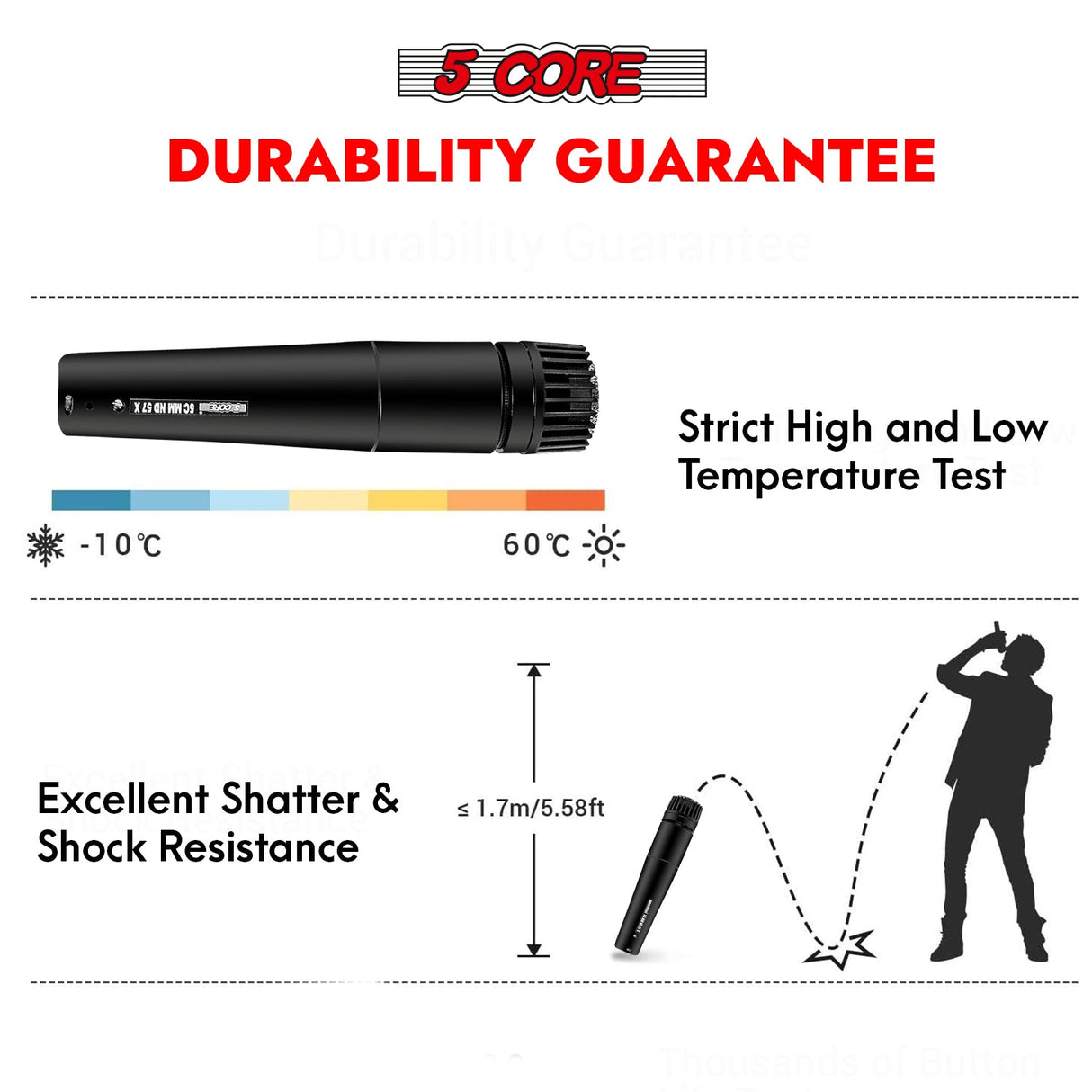 5Core XLR Microphone Dynamic Mic Karaoke Singing Studio Microfono Handheld Mics