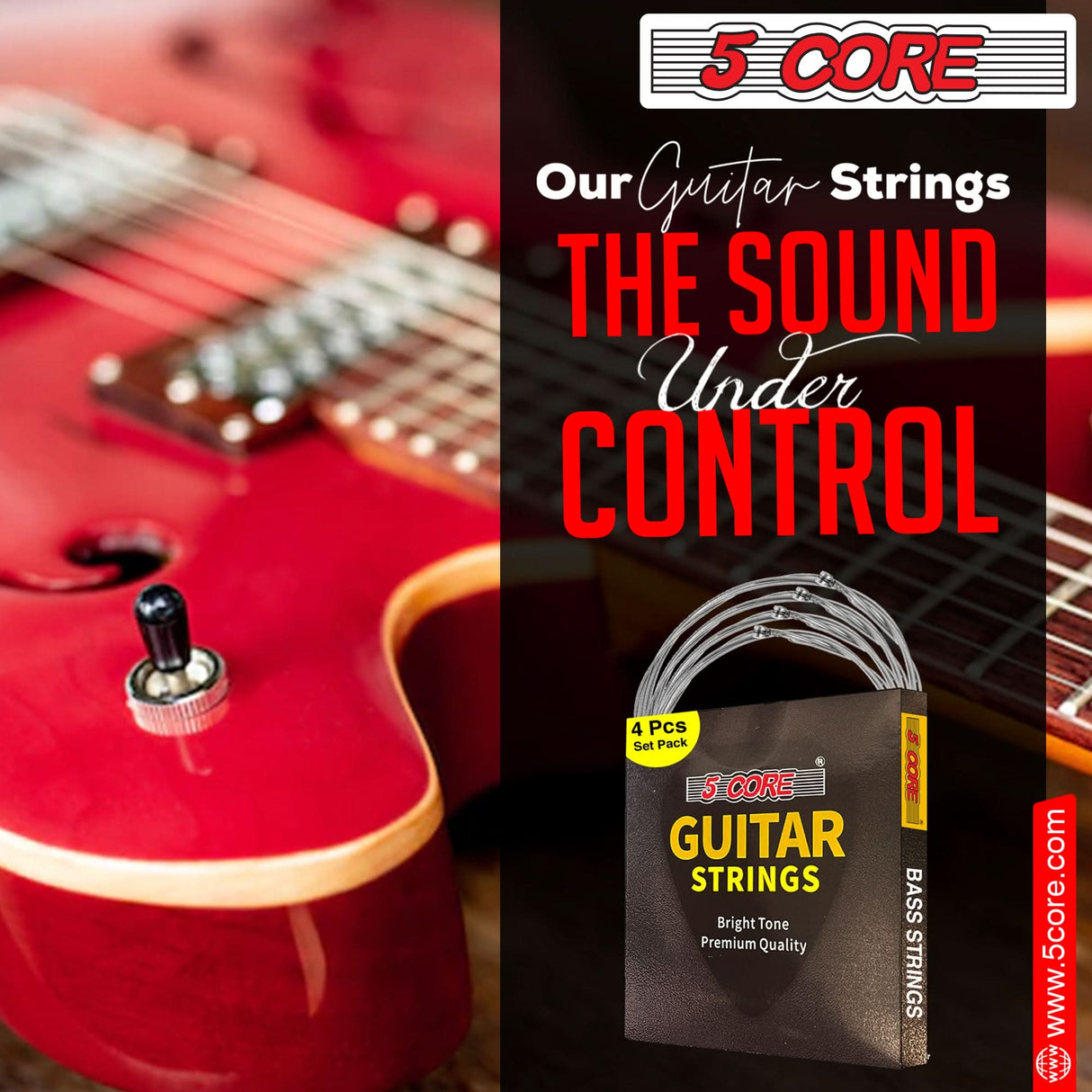 Bright sounding bass strings for studio and live performance