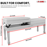 5 Core Duet Piano Bench 3.5 Inch Padded Cushioned Stool Wooden Heavy Duty Musician Chair w Storage