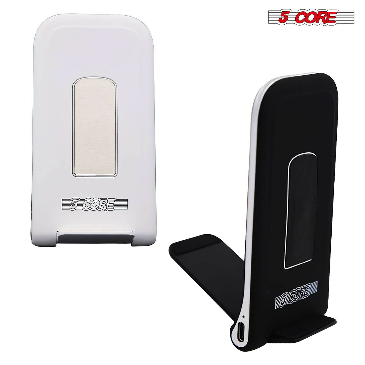 5 Core Wireless Charging Stand 2 Pieces 10W Fast Wireless Charger Station with Sleep-Friendly Light