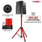 5 Core Speaker Stand Pair Height Adjustable PA DJ Tripod Studio Monitor Stands w 35mm Insert