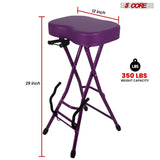 5Core Guitar Stool 3.15" Padded Chair Foldable Heavy Duty Music Seat Built in Foot Rest Guitar Stand