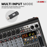 5 Core Audio Mixer 8 Channel DJ Soundboard USB Interface Bluetooth Mixing Console w 99 DSP Effect