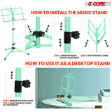 5 Core Music Stand Adjustable Desktop Book Stands Portable Sheet Holder All Metal Foldable Bookstand