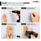 5Core Guitar Wall Mount Hanger Adjustable Display Wall Hook Holder Hard Wood Base