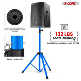 5 Core Speaker Stand Tripod Pair Heavy Duty Adjustable 48" Universal Mount for PA DJ Studio w Bag