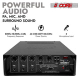 5Core Amplifier Home Audio Stereo Receiver PA Speaker Microphone Surround Sound Amp