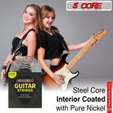 5Core Electric Guitar Strings Nickel 0.009-.042 Gauge w Bright Tone for 6 String Guitars