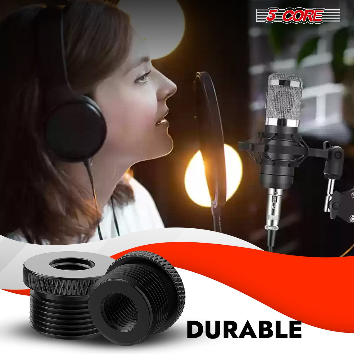 5 Core Mic Stand Adapter 12 Pieces 5/8 Male to 3/8 Female Screw Thread Conversion Connector