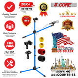 5Core Tripod Mic Stand Adjustable Heavy Duty Floor Holder Microphone Boom Arm SKY BLUE