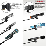 5 Core Mic Stand Floor Pair Adjustable 72" Tripod Microphone Stands w Telescoping Boom Arm