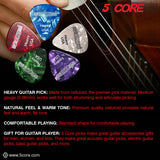 5Core 0.96mm white celluloid guitar picks for precise strumming and picking