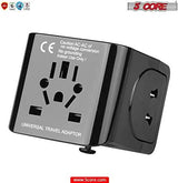 5 Core Universal Travel Adapter Worldwide w 3 USB Ports International Power Adopter for US EU UK AUS
