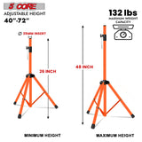 5 Core Speaker Stand Tripod Floor Adjustable Up to 48 Inch DJ Studio Monitor Stands Pole Mount Pair ORANGE