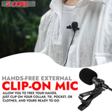 5Core Lavalier Microphone Clip On  Professional Grade 3.5mm Lapel Mic  Omnidirectional Lav Mic