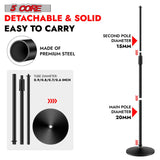 5 Core Mic Stand Pair Round Base Height Adjustable Universal Microphone Mount Stands