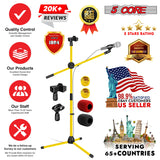 5Core Tripod Mic Stand Adjustable Heavy Duty Floor Holder Microphone Boom Arm YELLOW