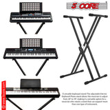 5 Core Keyboard Stand Dual X Shape Gear Adjustable Foldable Portable Key Board DJ Controller Stands