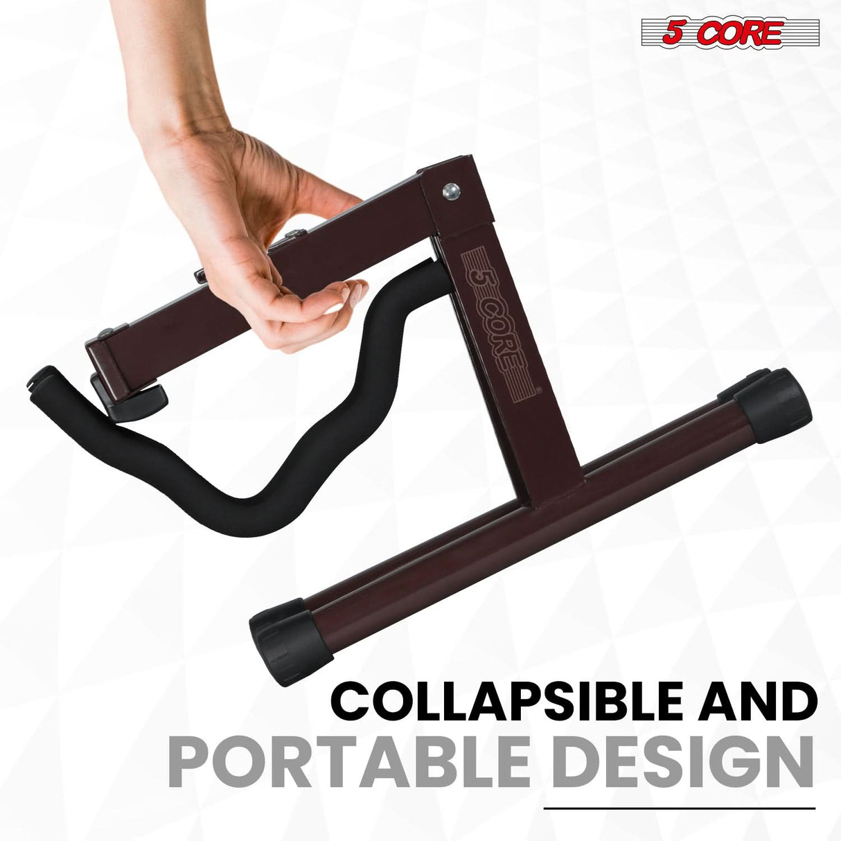 5 Core Guitar Stand A Frame w Soft Foam Arm Non Slip Rubber for Acoustic Electric Bass Ukulele