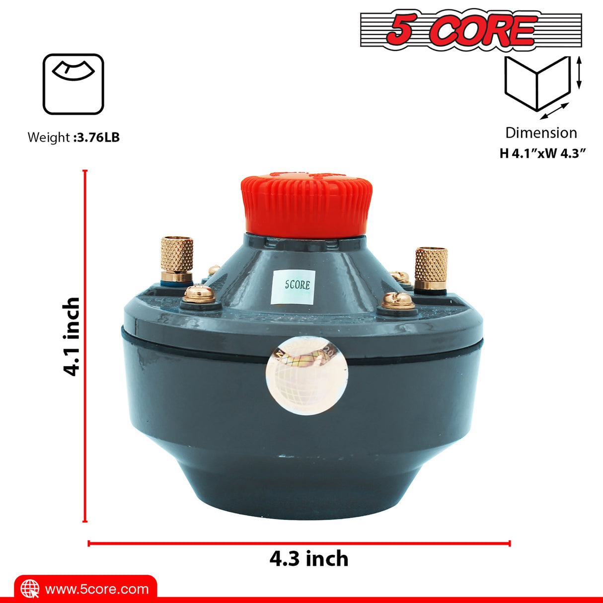 5 Core Compression Driver 500W Peak Aluminium Tweeter Diaphragm 16 Ohm Throat Twist Horn Speaker
