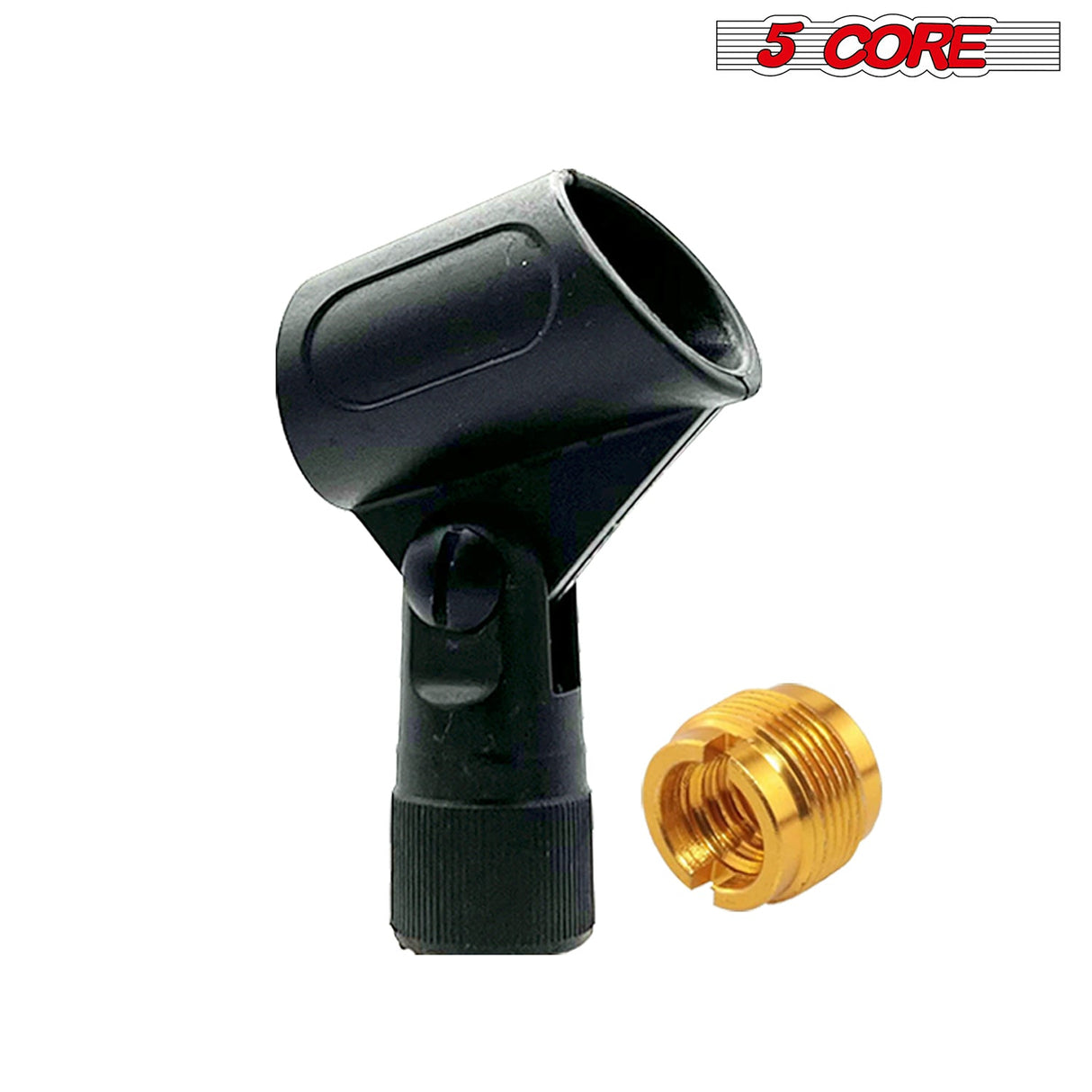 5 Core Microphone Clip Holder 2 Pieces with Screw Adapters 5/8 to 3/8 Inch