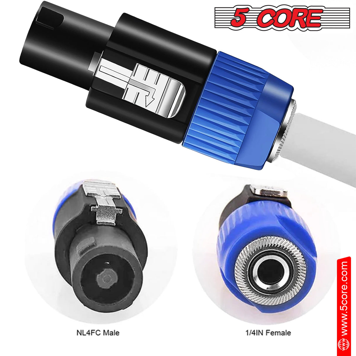 5 Core Speakon Adapter High Quality Audio Jack Male Audio Pin Speaker Adapter Connector