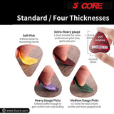Medium purple guitar picks 0.71mm celluloid by 5Core for balanced tone