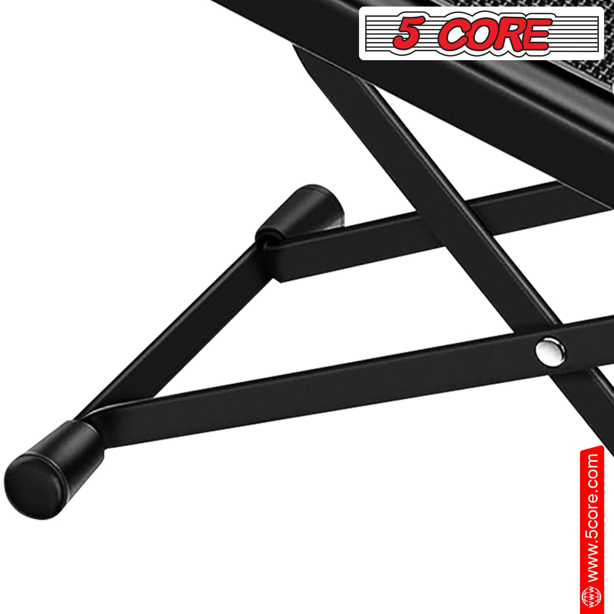 5Core Guitar Foot Stool Height Adjustable Folding Leg Rest Classical Footrest