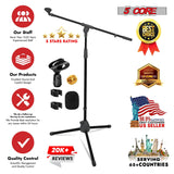 5Core Tripod Mic Stand 4Pcs Adjustable Holder Floor Microphone Boom Arm