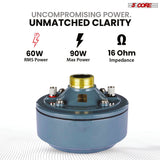 5Core PA Horn Speaker Set 2" Compression Driver 600W 16 Ohm Weatherproof Aluminum Body 18 TPI Thread