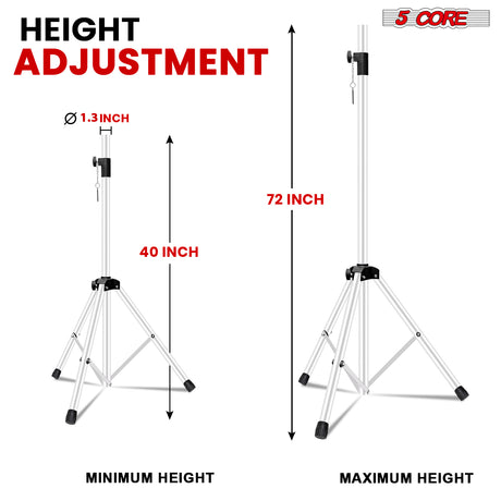 5 Core Speaker Stand Height Adjustable PA DJ Tripod Studio Monitor Stands w 35mm Compatible Insert