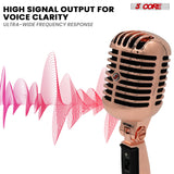 5 Core Retro Dynamic Vocal Iconic Microphone Vintage Style Classic Cardioid Unidirectional Mic