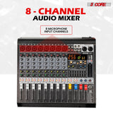 5 Core Audio Mixer 8 Channel DJ Soundboard USB Interface Bluetooth Mixing Console w 99 DSP Effect