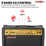 5 Core Guitar Amp 50 Watt  Electric Amplifier w Built in 8" Speaker Portable Mini Amps w Aux
