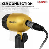5 Core Drum Microphone Kit 7Pc All Metal Drummer Mics Tom/Snare & Cymbals Wired Instrument Drums Set