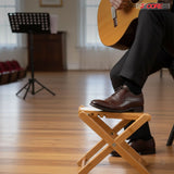 5Core Wooden Guitar Foot Stool 3 Level Adjustable Leg Rest Classical Footrest