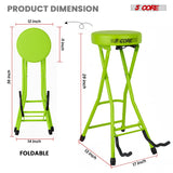 5Core Guitar Stool 3.15" Padded Chair Foldable Heavy Duty Music Seat Built in Foot Rest Guitar Stand