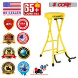 5Core Guitar Stool 3.15" Padded Chair Foldable Heavy Duty Music Seat Built in Foot Rest Guitar Stand