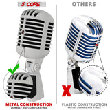 5Core Speaker Stand 2Pcs Heavy Duty Adjustable 61" DJ PA Stands 35mm w Wheels