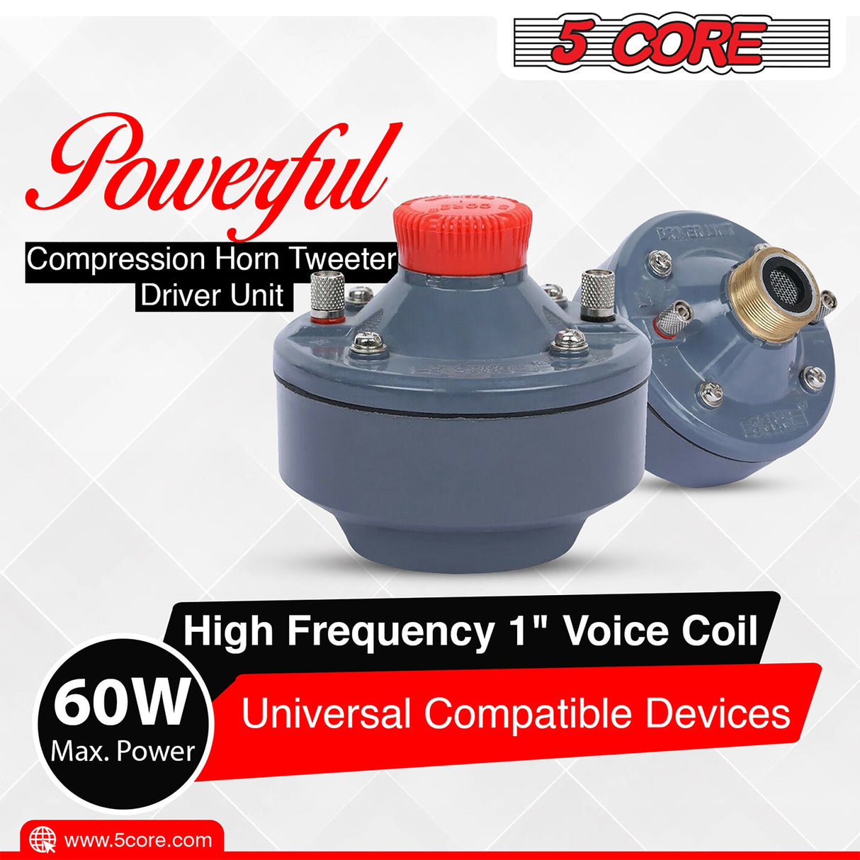 5 Core PA Horn Speaker 400W PMPO Compression Driver in 22 Inch Trumpet Throat Loud Audio System