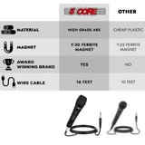 5Core XLR Microphone Dynamic Mic Karaoke Singing Studio Mics Handheld Microfono