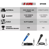 5Core XLR Microphone Dynamic Mic Karaoke Singing Studio Mics Handheld Microfono