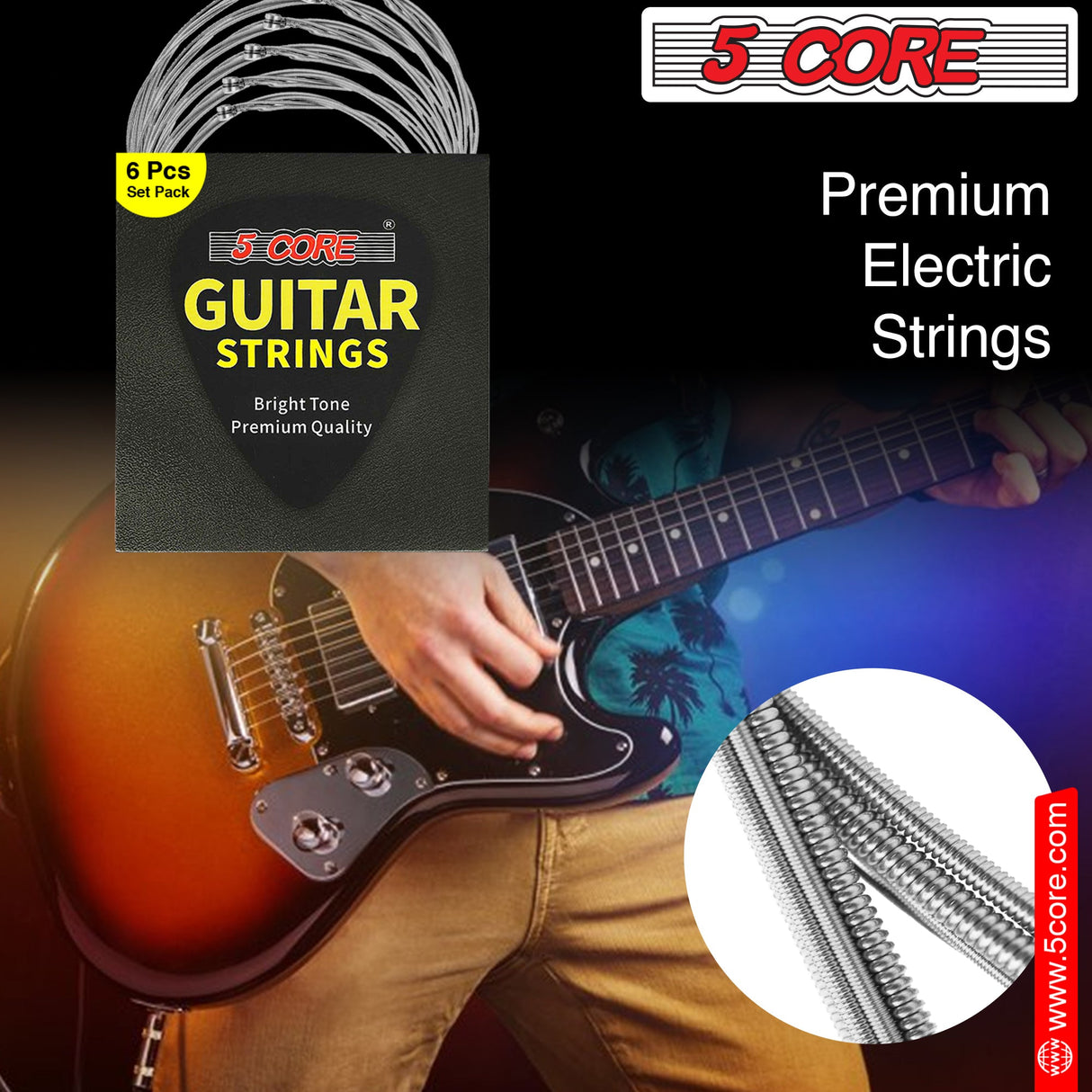 5 Core Electric Guitar Strings for 6 String Guitars Nickel Plated Steel Cuerdas Para Guitarra