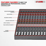 5Core Audio Mixer 24 Channel DJ Mixing Board Bluetooth USB Analog Professional Mezclador De Audio